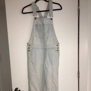 Hollister light wash overalls